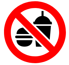 Hinweis warme Speisen - Verbotsschild